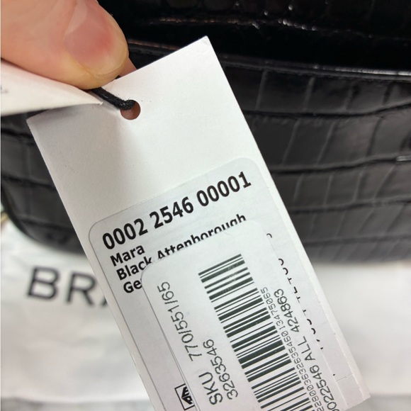 Brahmin Mara Black Attenborough Velvet & Croc Embossed Pearl & Bead Embellished - Picture 10 of 10